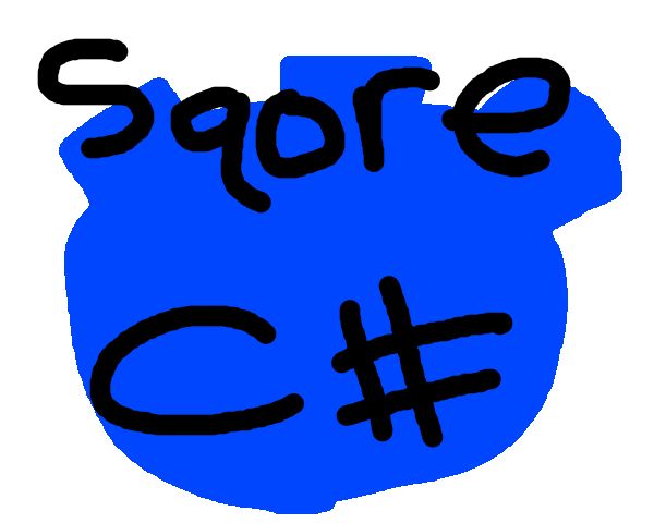 A dumb godot logo with the text, 'Sqore C Sharp' A dumb godot logo with the text, 'Sqore C Sharp'