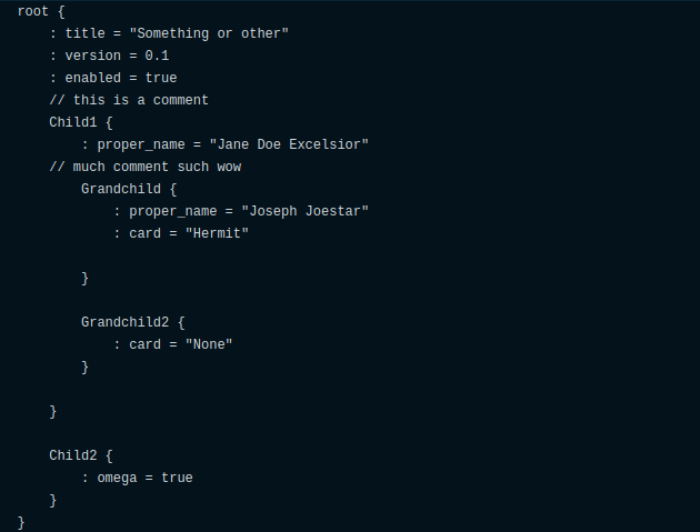 An example Sqree tree file with nested data and comments An example Sqree tree file with nested data and comments