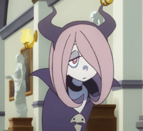 Sucy from Little Witch Academia shrugging